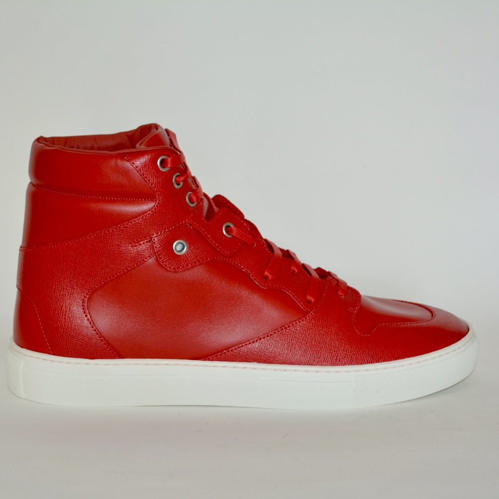 NWT AUTHENTIC BALENCIAGA MENS HITOP LEATHER SNEAKERS US 6 EU 39 - Picture 5 of 10